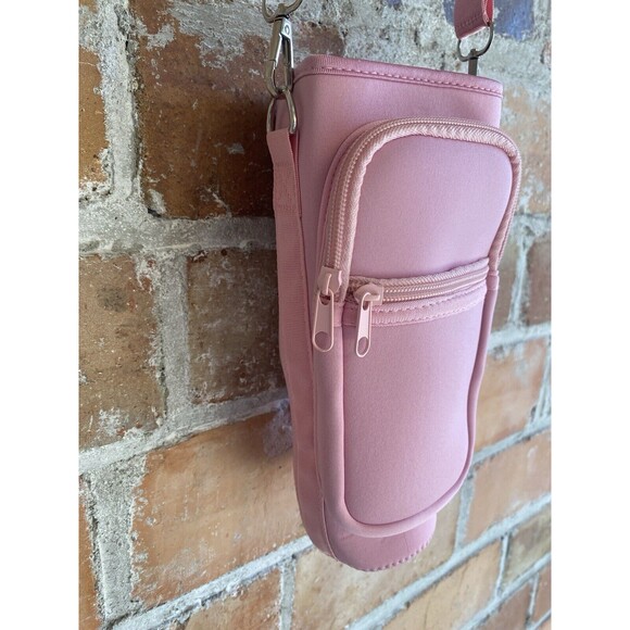 Pink Crossbody Stanley Cup Tumbler Water Bottle Travel Carrier Holder - Picture 6 of 9